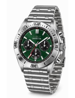 Invicta Aviator 69588 Men's Watch - Quartz Movement - Steel with Green Dial - 42 mm
