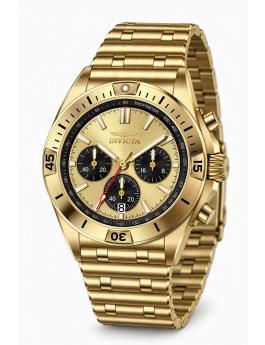 Invicta Aviator 69589 Men's Watch - Quartz Movement - Steel with Gold Dial - 42 mm