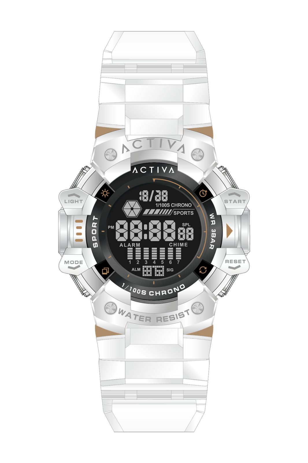 Activa Digital ACW8050-002 Relógio Masculino - Movimento Digital - ABS com Mostrador Preto - 50 mm