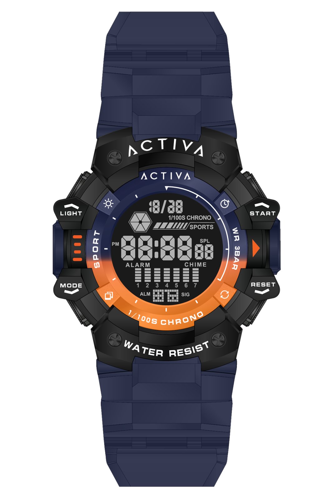 Activa Digital ACW8050MC-019 Orologio da uomo - Movimento digitale - ABS con quadrante nero - 50 mm