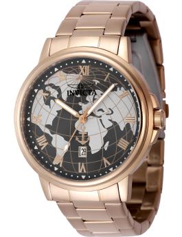 Invicta Ocean Voyage 48528 Ceas pentru bărbați - Mecanism Quartz - Oțel inoxidabil cu cadran negru - 44 mm