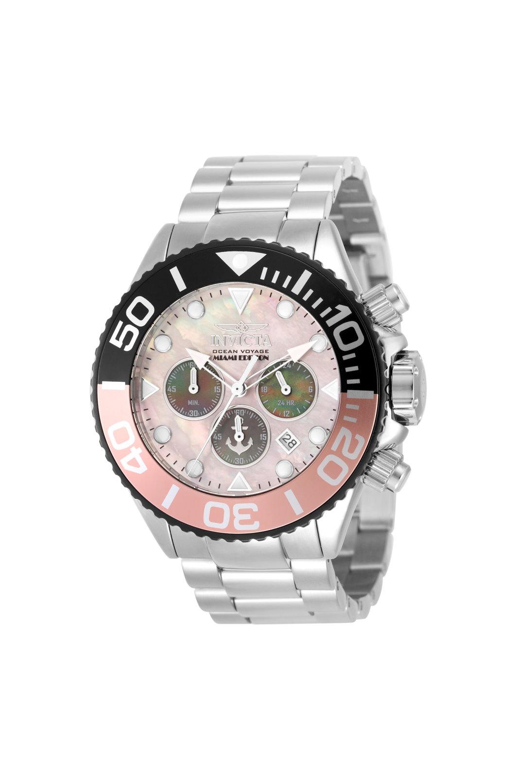 Invicta Ocean Voyage 48603 Men's Watch - Quartz Movement - Aluminum, Stainless Steel with Pink Dial - 52 mm