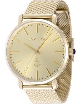 Invicta Ocean Voyage 48671 Ceas pentru femei - Mecanism Quartz - Oțel inoxidabil cu cadran auriu - 38 mm