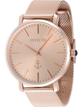 Invicta Ocean Voyage 48672 Ceas pentru femei - Mecanism Quartz - Oțel inoxidabil cu cadran auriu roz - 38 mm