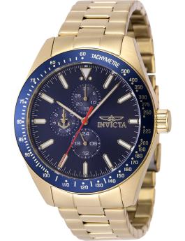 Invicta Ocean Voyage 48681 herreur - Quartz urværk - rustfrit stål med blå urskive - 45 mm