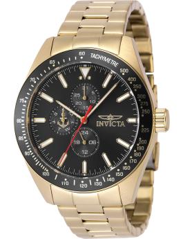 Invicta Ocean Voyage 48682 Men's Watch - Quartz Movement - Stainless Steel with Black Dial - 45 mm