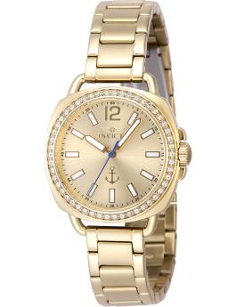 Invicta Ocean Voyage 48694 dameur - Quartz værk - Rustfrit stål med guldfarvet skive - 32 mm