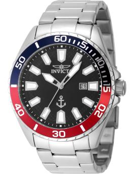 Invicta Ocean Voyage 48822 Men's Watch - Quartz Movement - Stainless Steel with Black Dial - 46 mm