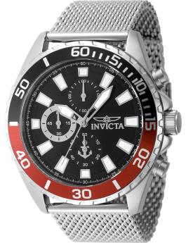 Invicta Ocean Voyage 48826 Men's Watch - Quartz Movement - Stainless Steel with Black Dial - 46 mm