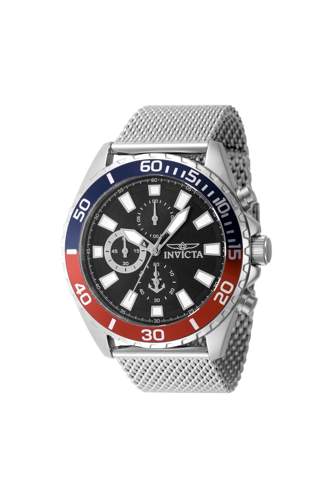Invicta Ocean Voyage 48827 Men's Watch - Quartz Movement - Stainless Steel with Black Dial - 46 mm