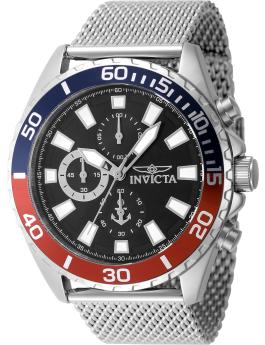 Invicta Ocean Voyage 48827 ceas bărbătesc - Mecanism quartz - Oțel inoxidabil cu cadran negru - 46 mm