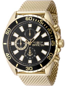 Invicta Ocean Voyage 48828 Men's Watch - Quartz Movement - Stainless Steel with Black Dial - 46 mm