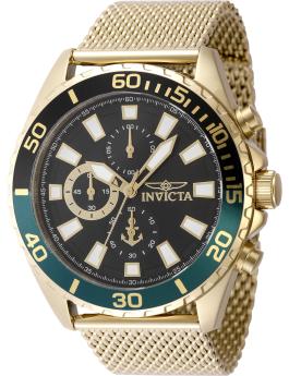 Invicta Ocean Voyage 48829 Men's Watch - Quartz Movement - Stainless Steel with Black Dial - 46 mm