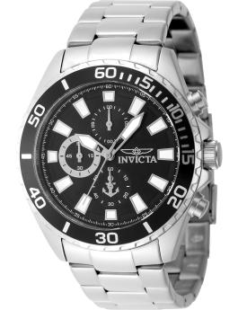 Invicta Ocean Voyage 48831 Men's Watch - Quartz Movement - Stainless Steel with Black Dial - 46 mm