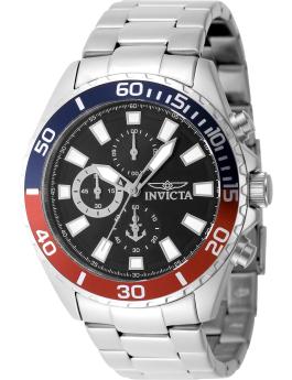 Invicta Ocean Voyage 48832 Men's Watch - Quartz Movement - Stainless Steel with Black Dial - 46 mm
