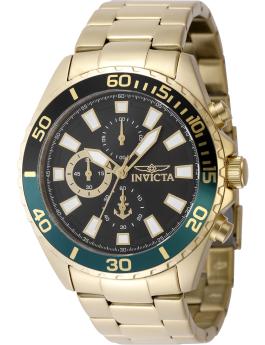 Invicta Ocean Voyage 48834 Men's Watch - Quartz Movement - Stainless Steel with Black Dial - 46 mm