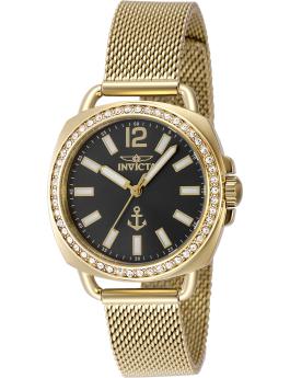 Invicta Ocean Voyage 48837 dameur - Quartzværk - Rustfrit stål med sort skive - 32 mm