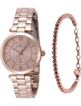 Invicta Ocean Voyage 48840 dameur - Quartzværk - Rustfrit stål med rosaguldfarvet skive - 32 mm - Med matchende armbånd