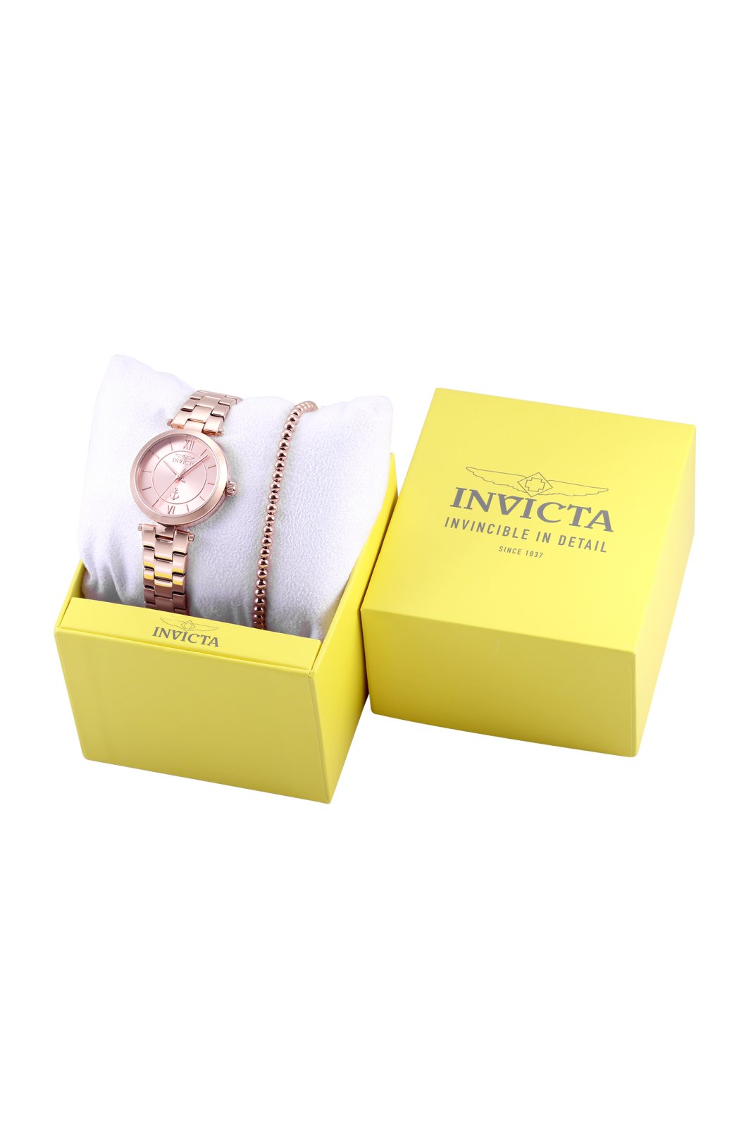 Invicta Ocean Voyage 48840 dameur - Quartzværk - Rustfrit stål med rosaguldfarvet skive - 32 mm - Med matchende armbånd