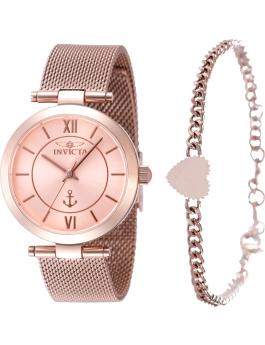 Invicta Ocean Voyage 48842 dameur - Quartzværk - Rustfrit stål med rosaguldfarvet skive - 32 mm - Med matchende armbånd