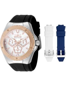 Invicta Ocean Voyage 49262 Men's Watch - Quartz Movement - Stainless Steel with Silver Dial - 45 mm - With Extra Straps