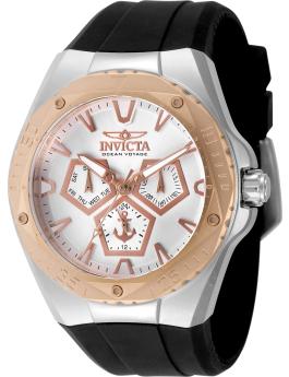 Invicta Ocean Voyage 49262 Men's Watch - Quartz Movement - Stainless Steel with Silver Dial - 45 mm - With Extra Straps
