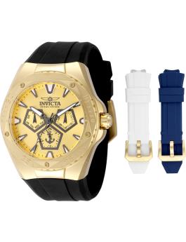 Invicta Ocean Voyage 49264 herreur - Quartz værk - Rustfrit stål med guldfarvet skive - 45 mm - med ekstra remme