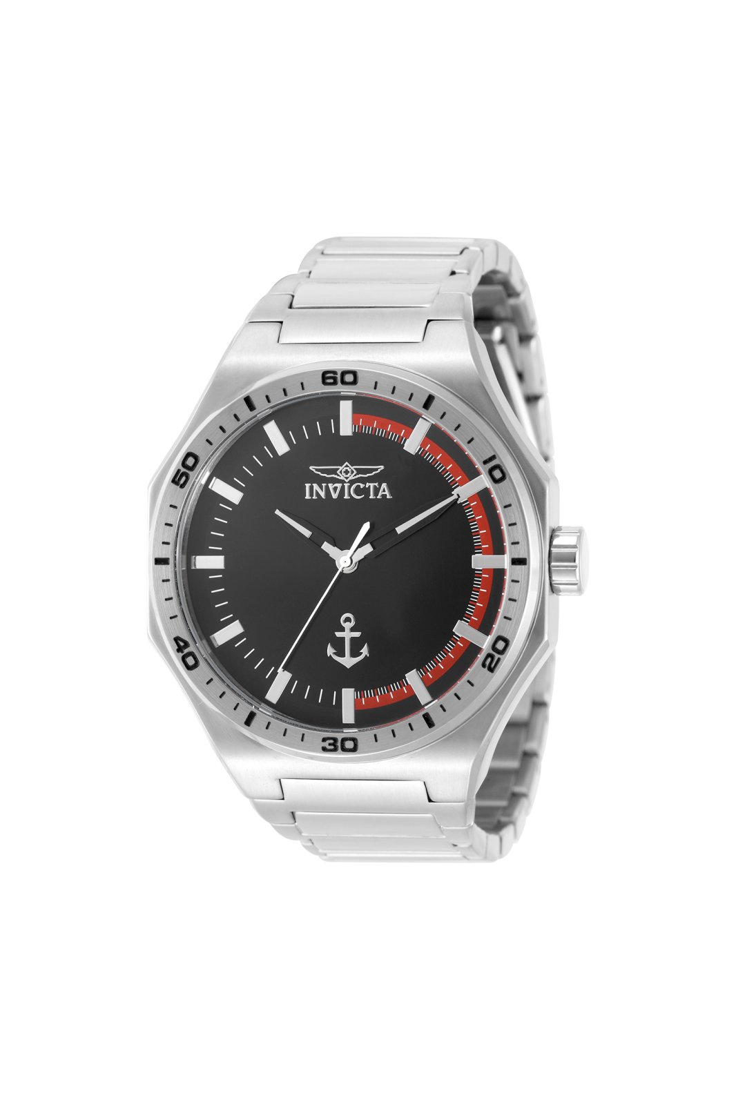 Invicta Ocean Voyage 49968 Reloj de Hombre - Movimiento de Cuarzo - Acero Inoxidable con Esfera Negra - 44 mm