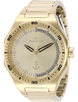 Invicta Ocean Voyage 49972 Reloj de Hombre - Movimiento de Cuarzo - Acero Inoxidable con Esfera Dorada - 44 mm