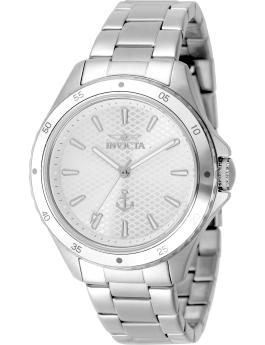 Invicta Ocean Voyage 49973 Reloj de Mujer - Movimiento de Cuarzo - Acero Inoxidable con Esfera Plateada - 38 mm