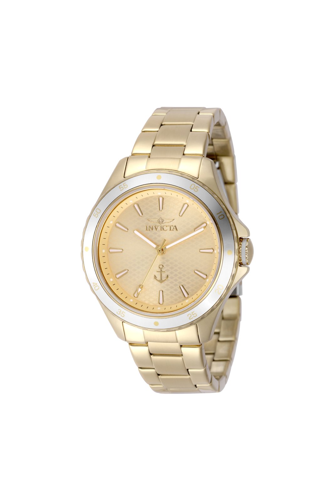 Invicta Ocean Voyage 49976 Reloj de Mujer - Movimiento de Cuarzo - Acero Inoxidable con Esfera Dorada - 38 mm
