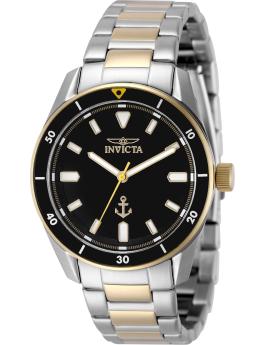 Invicta Ocean Voyage 49987 Ανδρικό Ρολόι - Quartz Μηχανισμός - Ανοξείδωτο Ατσάλι με Μαύρο Καντράν - 39 mm