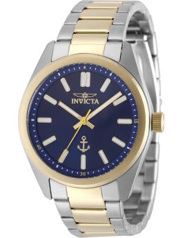 Invicta Ocean Voyage 49991 Reloj de Hombre - Movimiento de Cuarzo - Acero Inoxidable con Esfera Azul - 41 mm