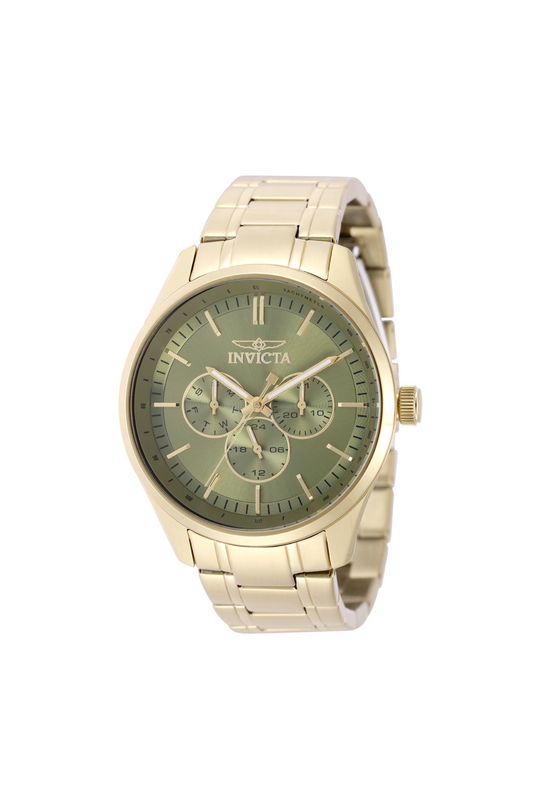 Invicta Specialty 49952 Herenhorloge - Quartz Uurwerk - Roestvrij Staal met Groene Wijzerplaat - 44 mm