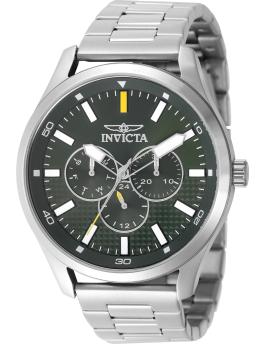 Invicta Specialty 49961 Herenhorloge - Quartz Uurwerk - Roestvrij Staal met Groene Wijzerplaat - 46 mm