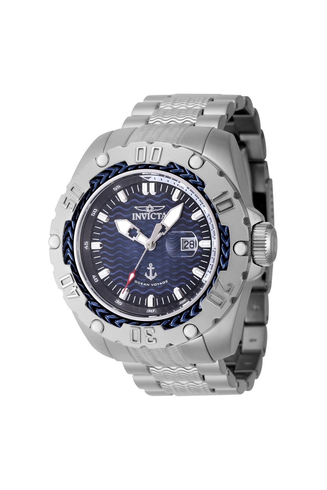 Invicta Ocean Voyage 47741 мъжки часовник - кварцов механизъм - неръждаема стомана със син циферблат - 51 мм