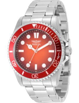 Invicta Pro Diver 50504 Férfi óra - Quartz szerkezet - Rozsdamentes acél piros számlappal - 43 mm
