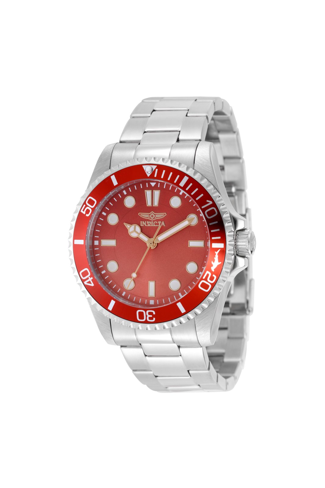 Invicta Pro Diver 50506 Ανδρικό Ρολόι - Quartz Μηχανισμός - Ανοξείδωτο Ατσάλι με Κόκκινο Καντράν - 43 mm