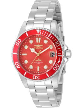 Invicta Pro Diver 50907 női óra - Quartz szerkezet - Rozsdamentes acél piros számlappal - 34 mm