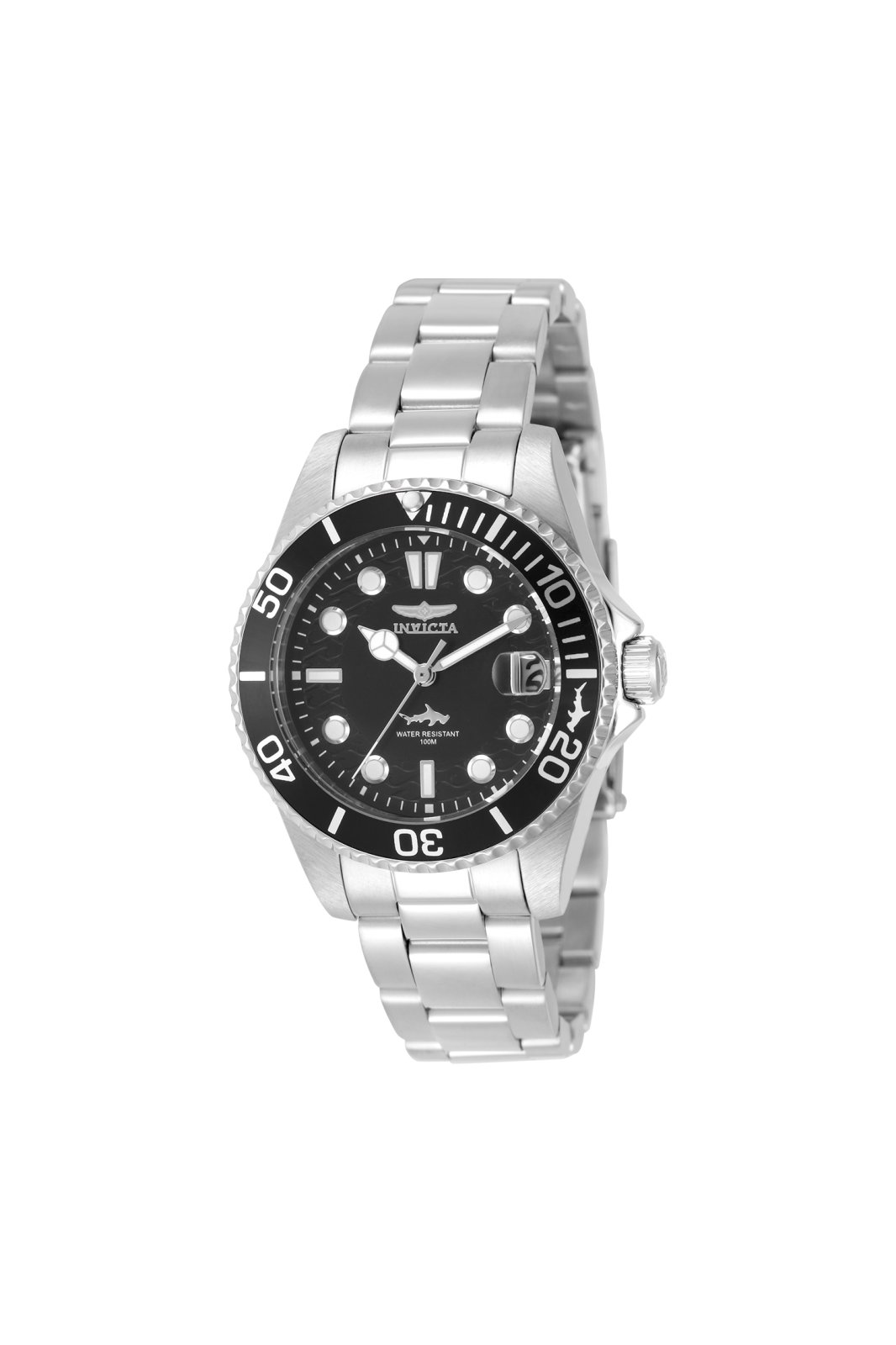 Invicta Pro Diver 50913 дамски часовник - кварцов механизъм - неръждаема стомана с черен циферблат - 34 мм