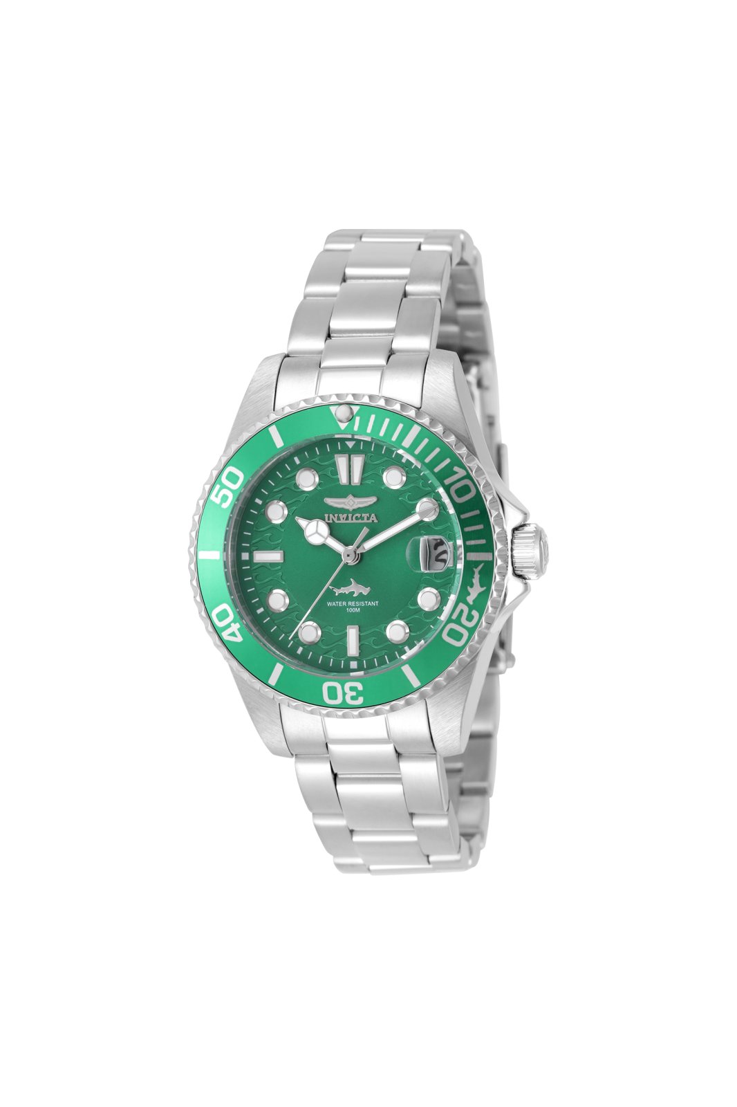 Invicta Pro Diver 50914 дамски часовник - кварцов механизъм - неръждаема стомана със зелен циферблат - 34 мм