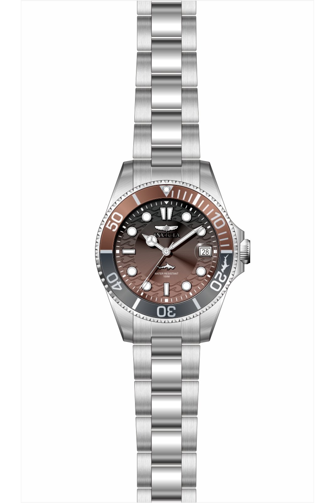 Invicta Pro Diver 50926 Women's Watch - Quartz Movement - Stainless Steel with Brown Dial - 34 mm
