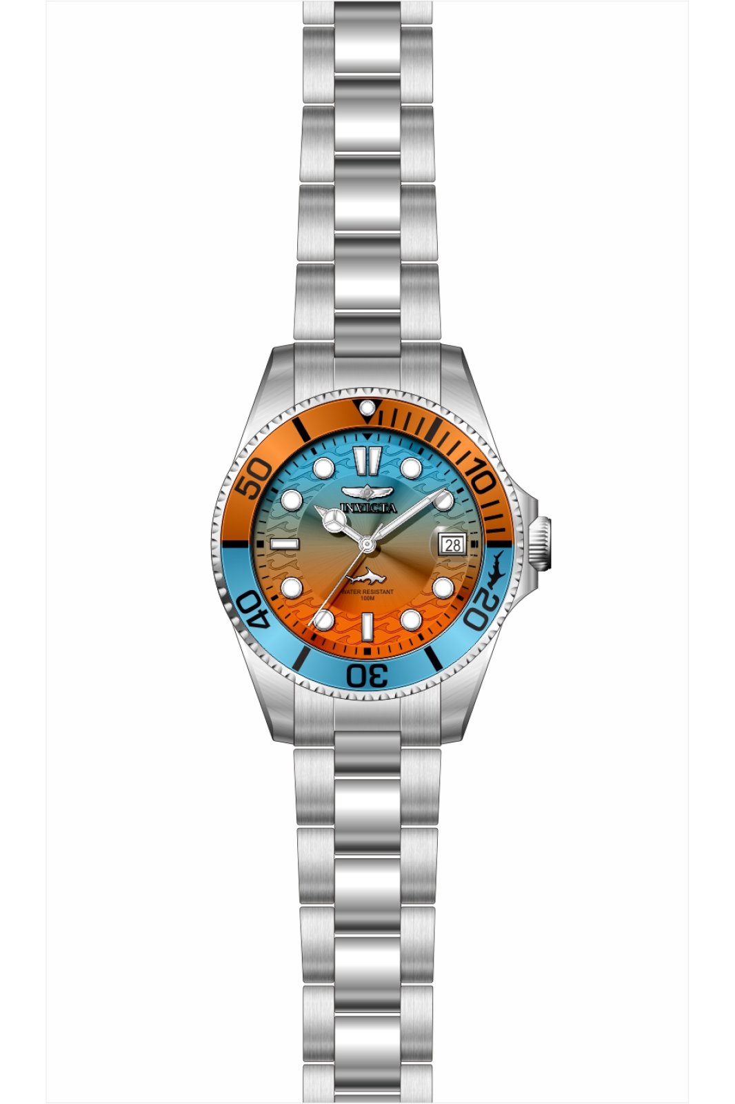 Invicta Pro Diver 50929 Women's Watch - Quartz Movement - Stainless Steel with Blue Dial - 34 mm
