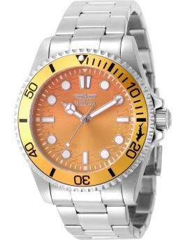 Invicta Pro Diver 50932 Мъжки часовник - Кварцов механизъм - Неръждаема стомана с жълт циферблат - 43 мм