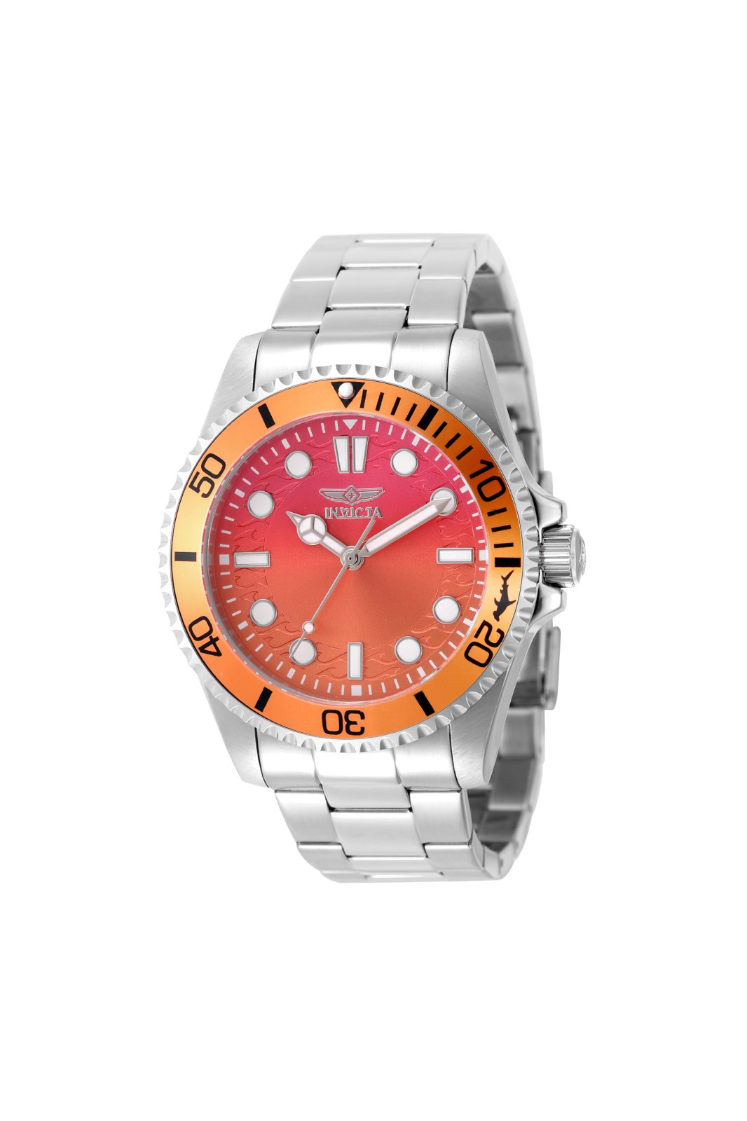 Invicta Pro Diver 50933 Ceas bărbătesc - Mecanism Quartz - Oțel inoxidabil cu cadran portocaliu - 43 mm