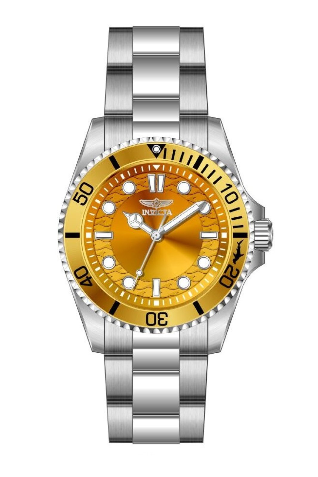 Invicta Pro Diver 50948 dámské hodinky - Quartz strojek - Nerezová ocel se žlutým ciferníkem - 34 mm