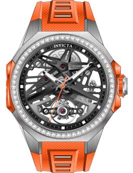 Invicta Objet D Art 70120 Ανδρικό Ρολόι - Αυτόματος Μηχανισμός - Ανοξείδωτο Ατσάλι με Ασημί Καντράν - 43 mm - Με 70 Διαμάντια