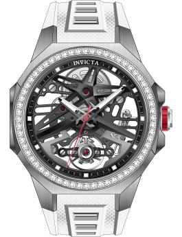 Invicta Objet D Art 70123 Ανδρικό Ρολόι - Αυτόματος Μηχανισμός - Ανοξείδωτο Ατσάλι με Ασημί Καντράν - 43 mm - Με 70 Διαμάντια