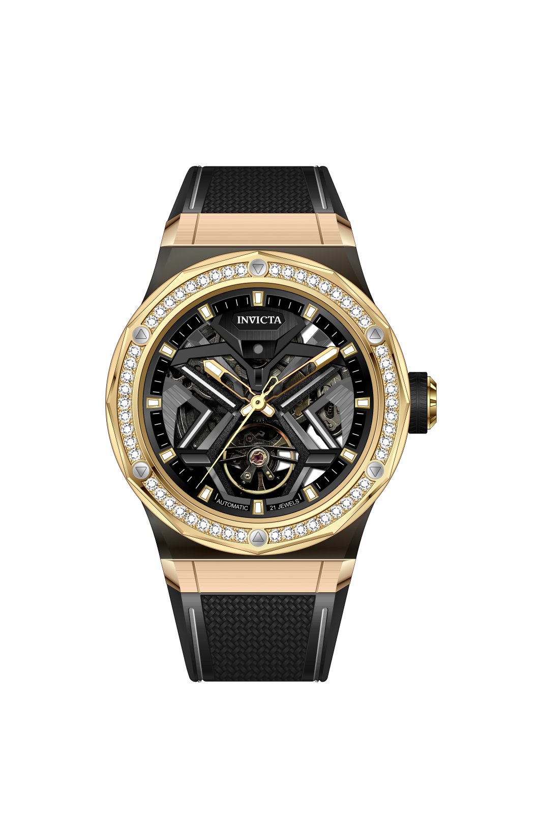 Invicta Objet D Art 70135 pánské hodinky - automatický strojek - nerezová ocel se stříbrným ciferníkem - 45 mm - s 48 diamanty