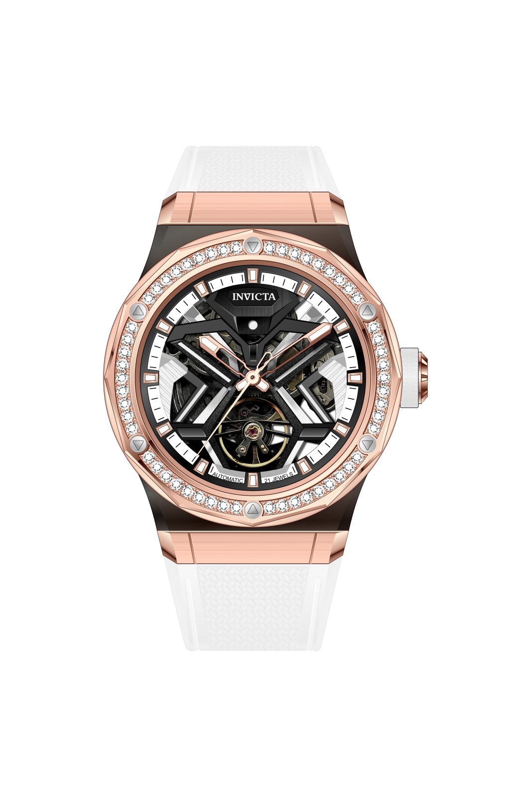 Invicta Objet D Art 70137 pánské hodinky - automatický strojek - nerezová ocel se stříbrným ciferníkem - 45 mm - s 48 diamanty